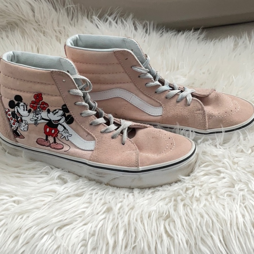 Pink Disney High Top Vans Mickey Minnie Love Size 9.5